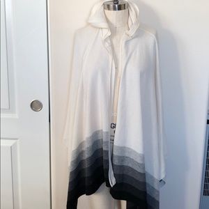 Three Dots Hooded Cashmere Poncho